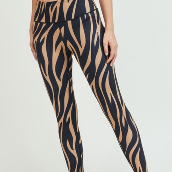 striped workout leggings